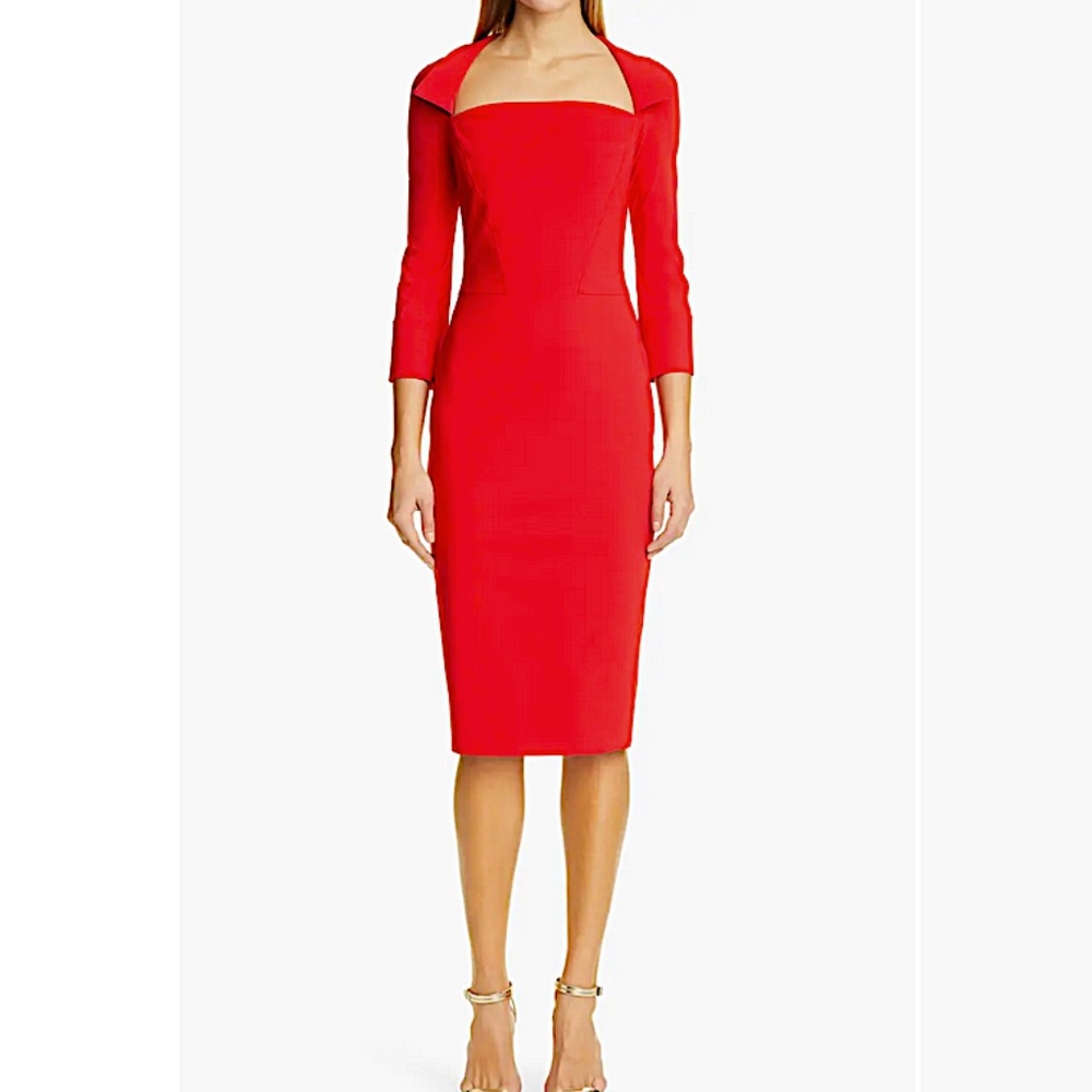 Chandra Square Neck Sheath Cocktail Dress